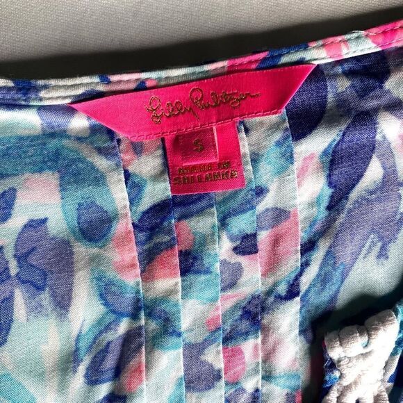 Lilly Pulitzer Hollie Blue Pink Tunic Dress JS1236 Women's (S) - Picture 7 of 7